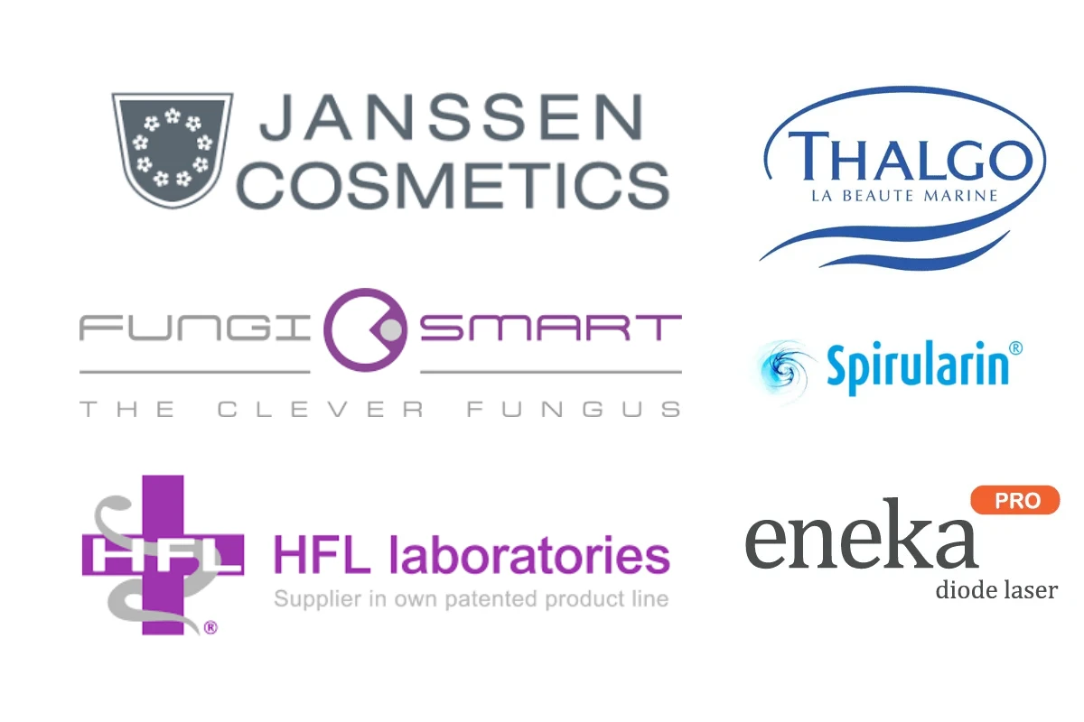 Professional beauty and skincare brands used by DM Health and Beauty